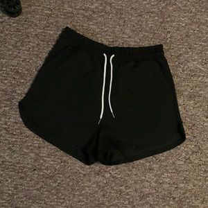 Black Drawstring Waist Shorts